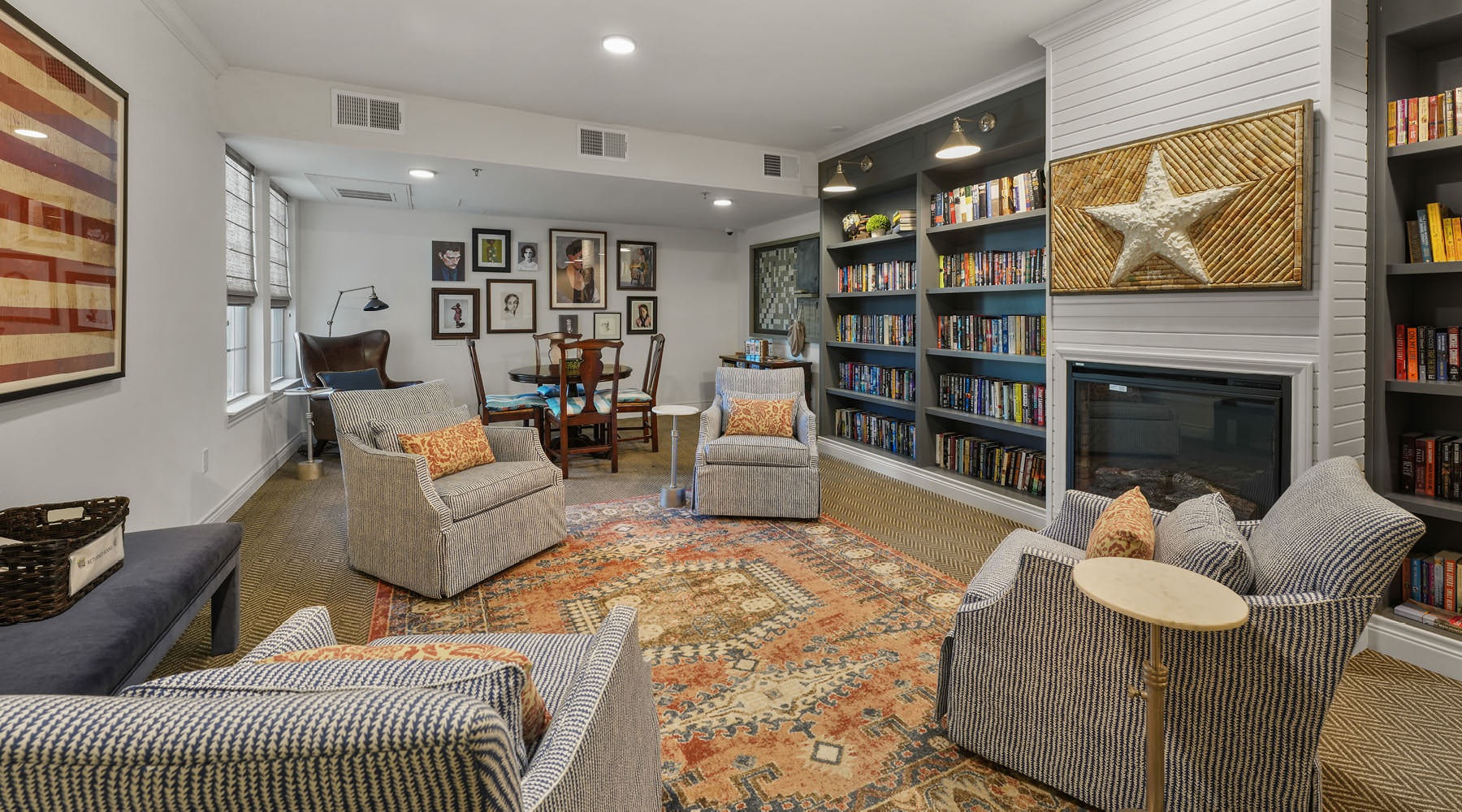 clubhouse with fireside seating